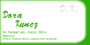 dora kuncz business card