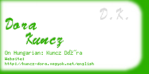 dora kuncz business card